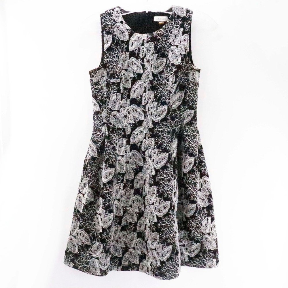 Calvin Klein Fit Flare Sleeveless Black Dress